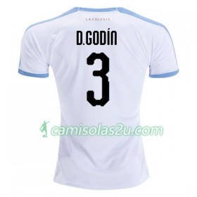 Camisolas de Futebol Uruguai Diego Godin 3 Equipamento Alternativa 2019 Copa América Manga Curta